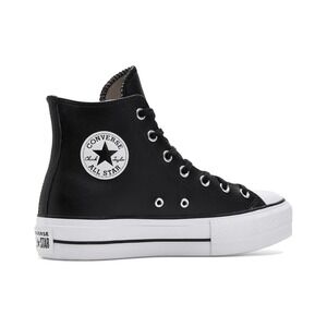 Womens Size 6.5 Converse Chuck Taylor All Star Lift Black Leather Shoes Sneakers